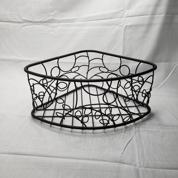 Scrolled Metal Corner Basket - Picture 2 of 4